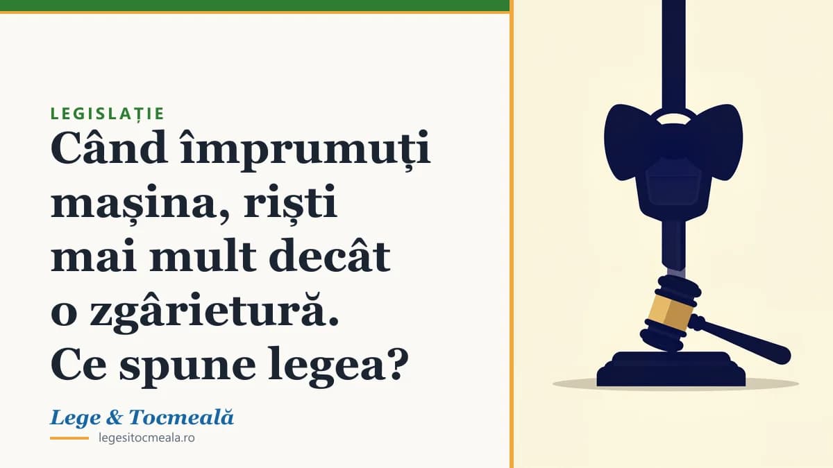 Când împrumuți mașina, riști mai mult decât o zgârietură. Ce spune legea?